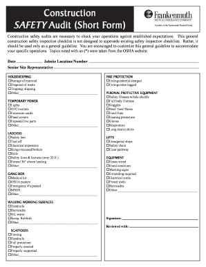 Construction Safety Audit Form