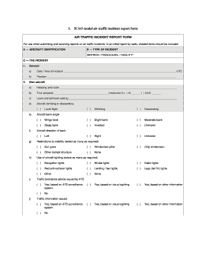 ICAO Air Traffic Incident Report Form
