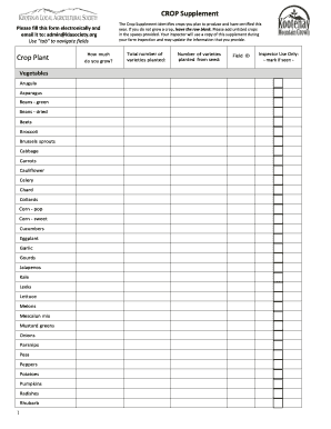 Crop Supplement Form