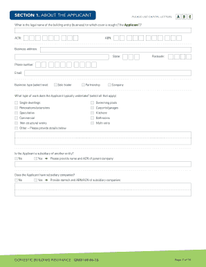 Domestic Building Insurance Application