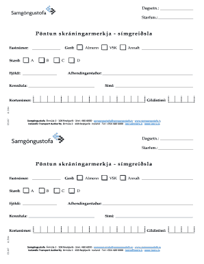 Vehicle Registration Mark Order Form
