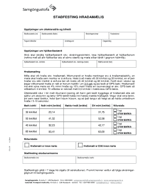 Vehicle Speedometer Verification Form