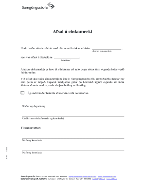 Icelandic License Plate Release Form