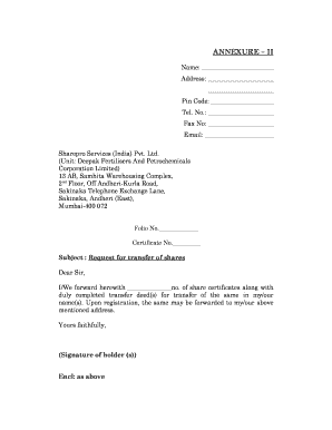 Share Transfer Request Form