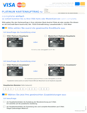 Kreditkartenantragsformular