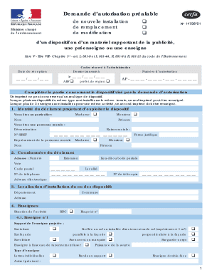 Demande d’autorisation préalable de nouvelle installation
