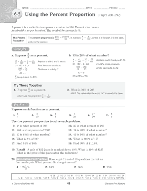Percent Proportion Worksheet