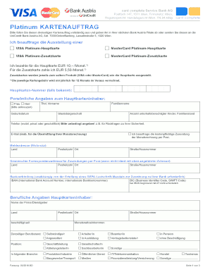 Platinum KARTENAUFTRAG