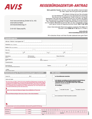 REISEBÜROAGENTUR-ANTRAG