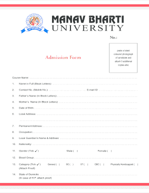 Manav Bharti University Admission Form