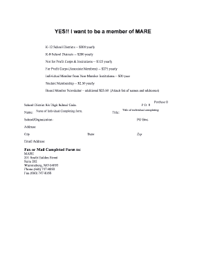 MARE Membership Application Form