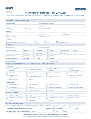 Questionnaire Santé-Voyage
