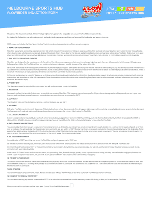 FlowRider Induction Form