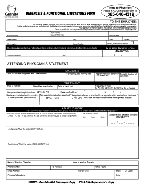 Employee Functional Limitations Form