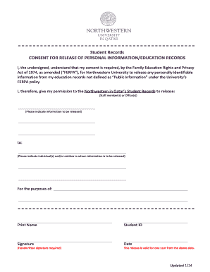 FERPA Consent Form