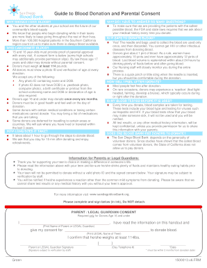 Blood Donation Parental Consent Form