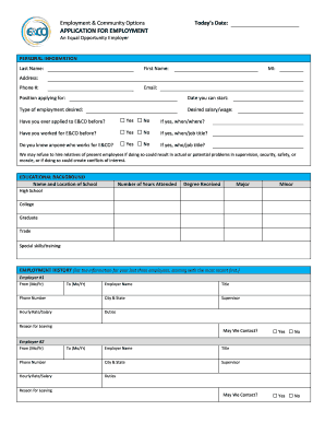 Employment Application Form