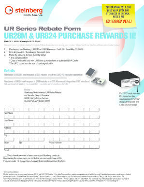 Steinberg UR Series Rebate Form