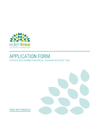 EdenTree Stocks and Shares ISA Application Form