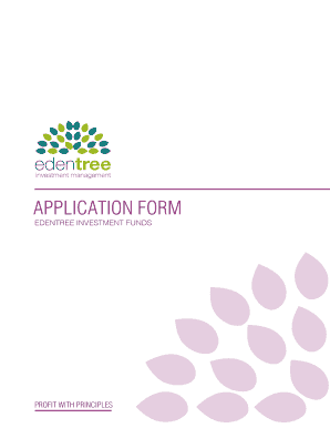 EdenTree Investment Fund Application Form