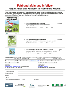 Feldrandtafeln und Infoflyer