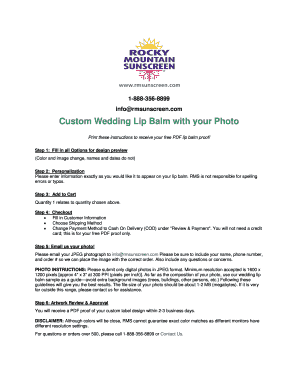Custom Wedding Lip Balm Order Form