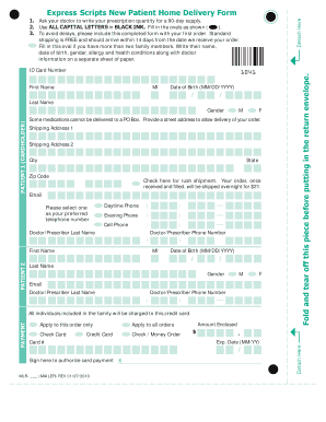 Express Scripts New Patient Home Delivery Form