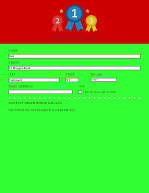 Contest Registration Form
