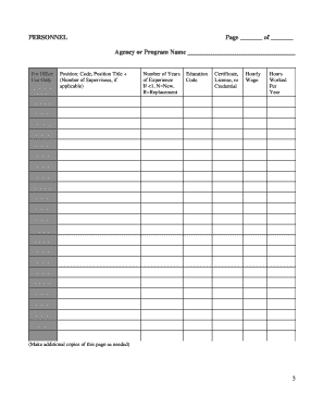 Personnel Information Form