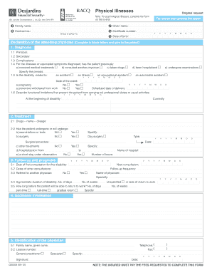 Formulaire de déclaration de maladie du médecin