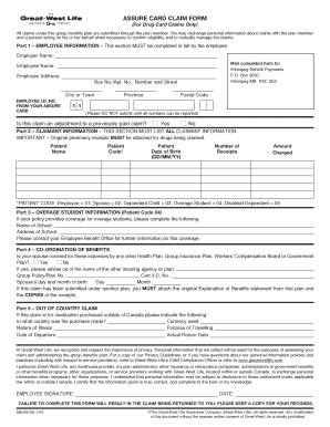 Assure Card Claim Form