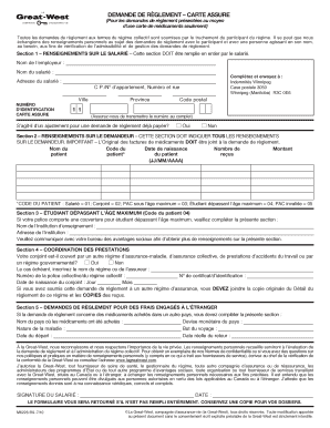 Demande de règlement – Carte Assure