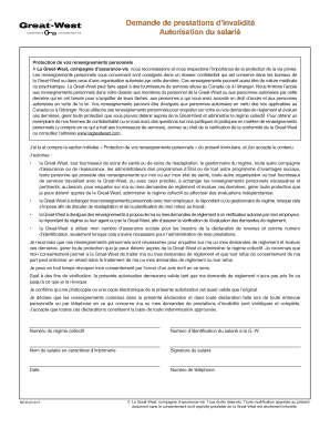 Demande de prestations d’invalidité Autorisation du salarié
