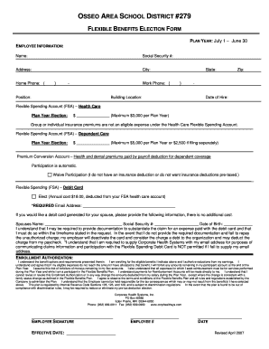 Flexible Benefits Election Form