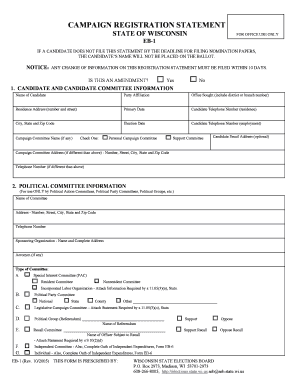 Wisconsin Campaign Registration Statement