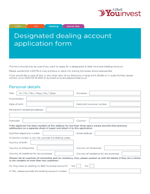 AJ Bell Youinvest Junior ISA Application Form