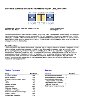 Result card word file - 2005-06 SARC Template (in Word) - School Accountability Report Card (CA Dept of Education). Word version of the 2005-06 School Accountability Report Card (SARC) template.