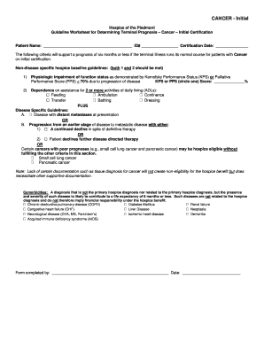 Hospice Cancer Initial Certification Form