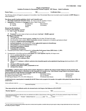 HIV Disease Terminal Prognosis Certification