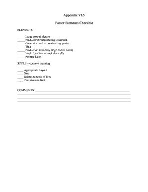 Poster Elements Checklist