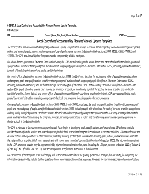 Local Control and Accountability Plan Template