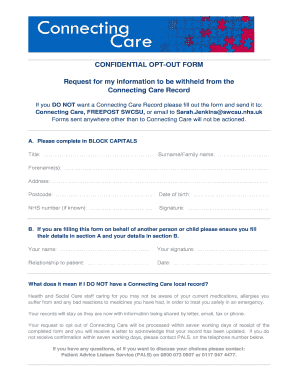 Confidential Opt-Out Form