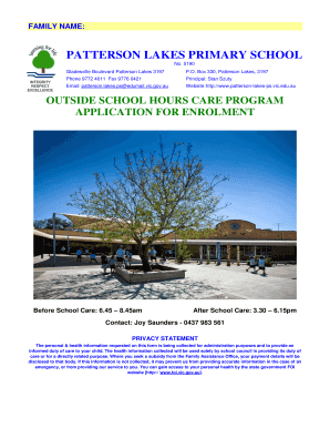 Outside School Hours Care Program Enrolment Form