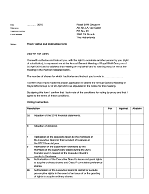 Proxy Voting Instruction Form