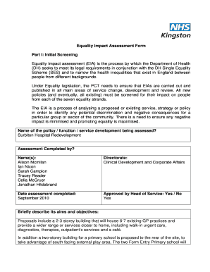 Equality Impact Assessment Form