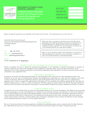 Limerick Planning Application Form