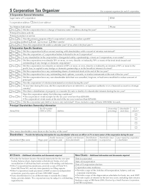 S Corporation Tax Organizer