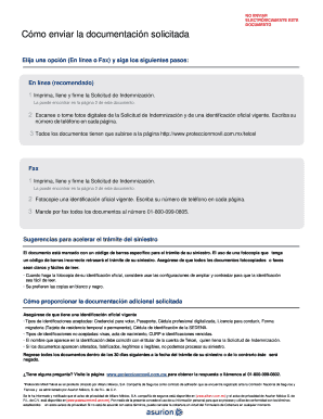 Solicitud de Indemnización