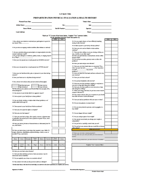 Preparticipation Physical Evaluation & Health History