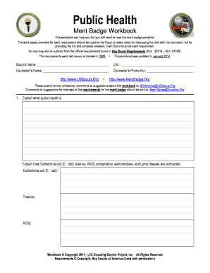 Public Health Merit Badge Workbook